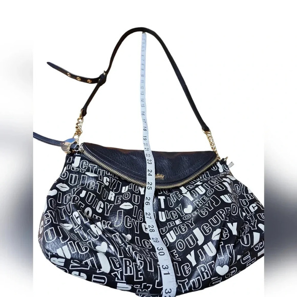 Juicy Couture Traveler Crossbody Bag Vintage Y2K Monogram Logo, Adjustable Strap - Picture 12 of 13